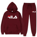 2025 New Brand Men's Casual Printed Sportswear Winter Hoodie Sweatpants Two-piece Set Slim Fit 100% Polyester Fabric