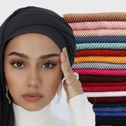 Neue Mode Frauen Einfarbig Chiffon Kopftuch Fertig Zum Tragen Instant Hijab Schal Muslimischer Schal Islamische Hijabs Arabische Kopftücher