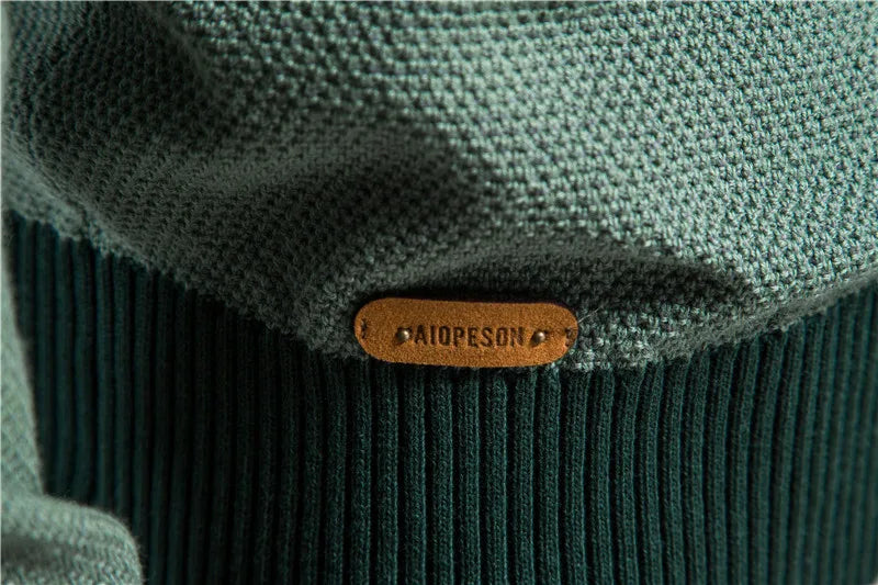 AIOPESON Gestreifter Baumwollpullover Herren Lässiger O-Ausschnitt Hochwertiger Pullover Gestrickte Pullover Herren Neue Wintermarke Herrenpullover