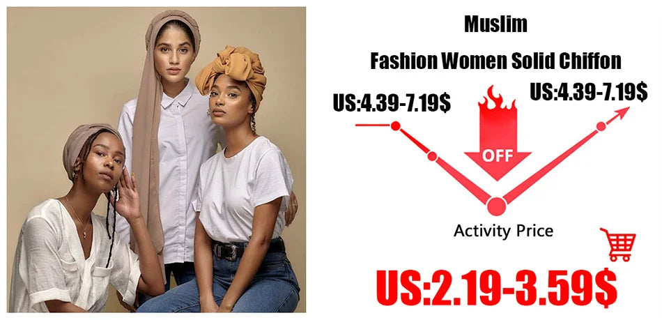 Neue Mode Frauen Einfarbig Chiffon Kopftuch Fertig Zum Tragen Instant Hijab Schal Muslimischer Schal Islamische Hijabs Arabische Kopftücher