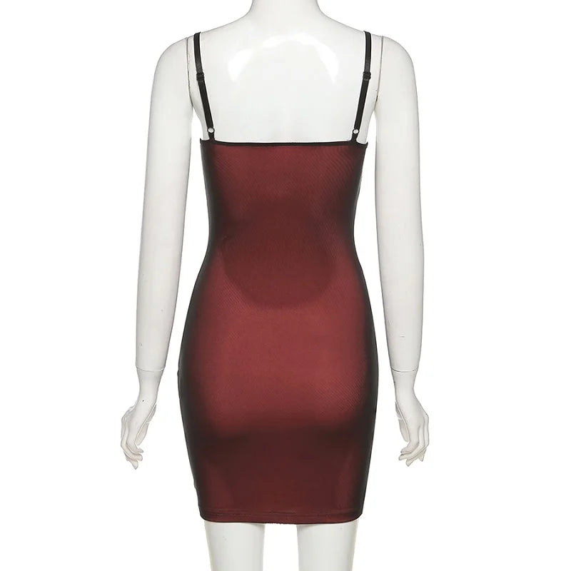 Mesh doppellagiges sexy schmales Kleid Damen ärmellos Party Bodycon 2023 Bandage elastischer Schlitz Trend Clubwear eng anliegendes Outfit
