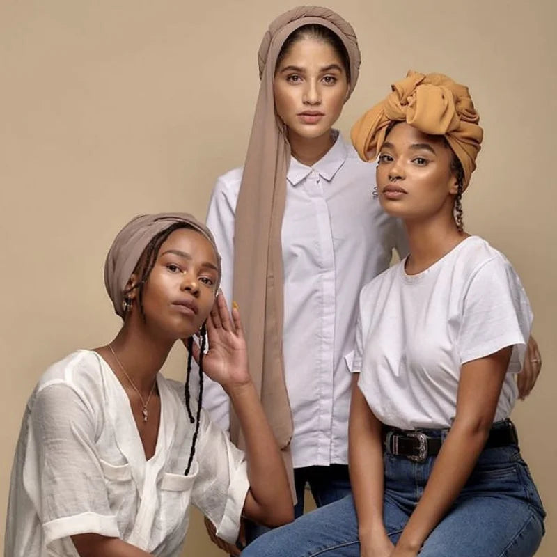 Neue Mode Frauen Einfarbig Chiffon Kopftuch Fertig Zum Tragen Instant Hijab Schal Muslimischer Schal Islamische Hijabs Arabische Kopftücher