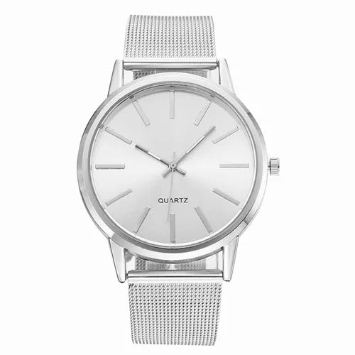 Luxus Damenuhren 2025 Neue stilvolle silberne minimalistische Business Damen Quarzuhren atmungsaktives Leder Stahl Uhr Reloj Mujer