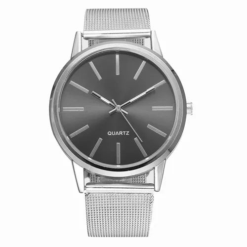 Luxus Damenuhren 2025 Neue stilvolle silberne minimalistische Business Damen Quarzuhren atmungsaktives Leder Stahl Uhr Reloj Mujer