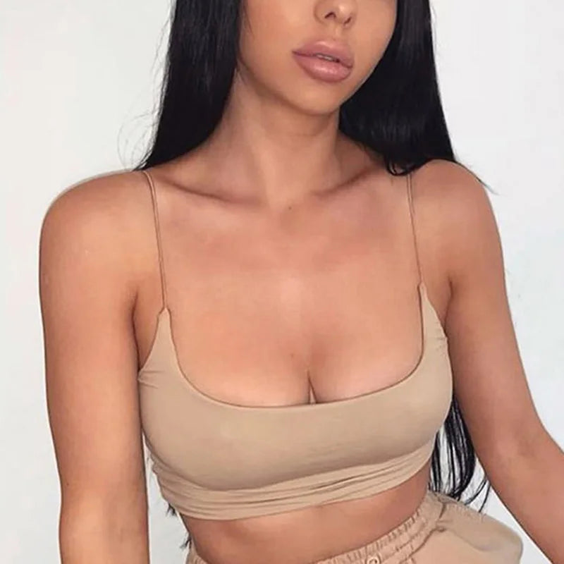 Damen Sommer Cami Tanks Tops Ärmellose Baumwoll Bustier Ungepolsterte Bandeau BH Weste Crop Top Nahtlose T-Shirts