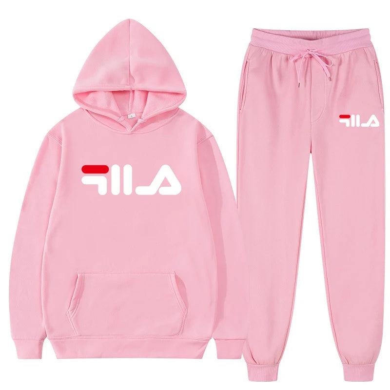 2025 New Brand Men's Casual Printed Sportswear Winter Hoodie Sweatpants Two-piece Set Slim Fit 100% Polyester Fabric
