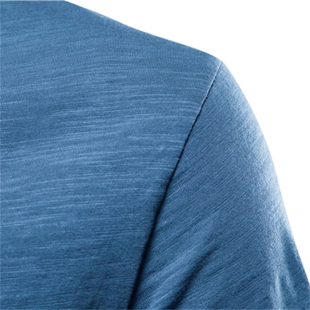 Brand Quality 100% Baumwolle Herren T-Shirt V-Ausschnitt Fashion Design Slim Fit Uni T-Shirts Herren Oberteile Kurzarm T-Shirt Für Herren