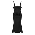 Sexy Solid Pleated Strapless Dress Lady Chic Off-shoulder Backless High Waist Split Dresses Women 2026 New Evening Party Gown