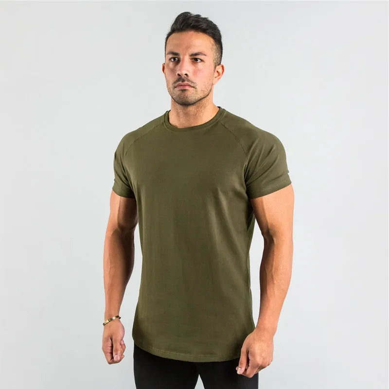 T-Shirt Herren Freizeit Kurzarm Muscle Jogger Bodybuilding T-Shirt Herren Gym Fitness Oberteile Tee Streetwear Slim Fit Sommer T-Shirt