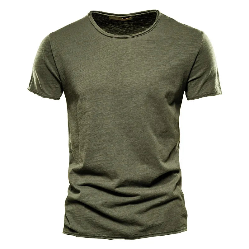 Brand Quality 100% Baumwolle Herren T-Shirt V-Ausschnitt Fashion Design Slim Fit Uni T-Shirts Herren Oberteile Kurzarm T-Shirt Für Herren
