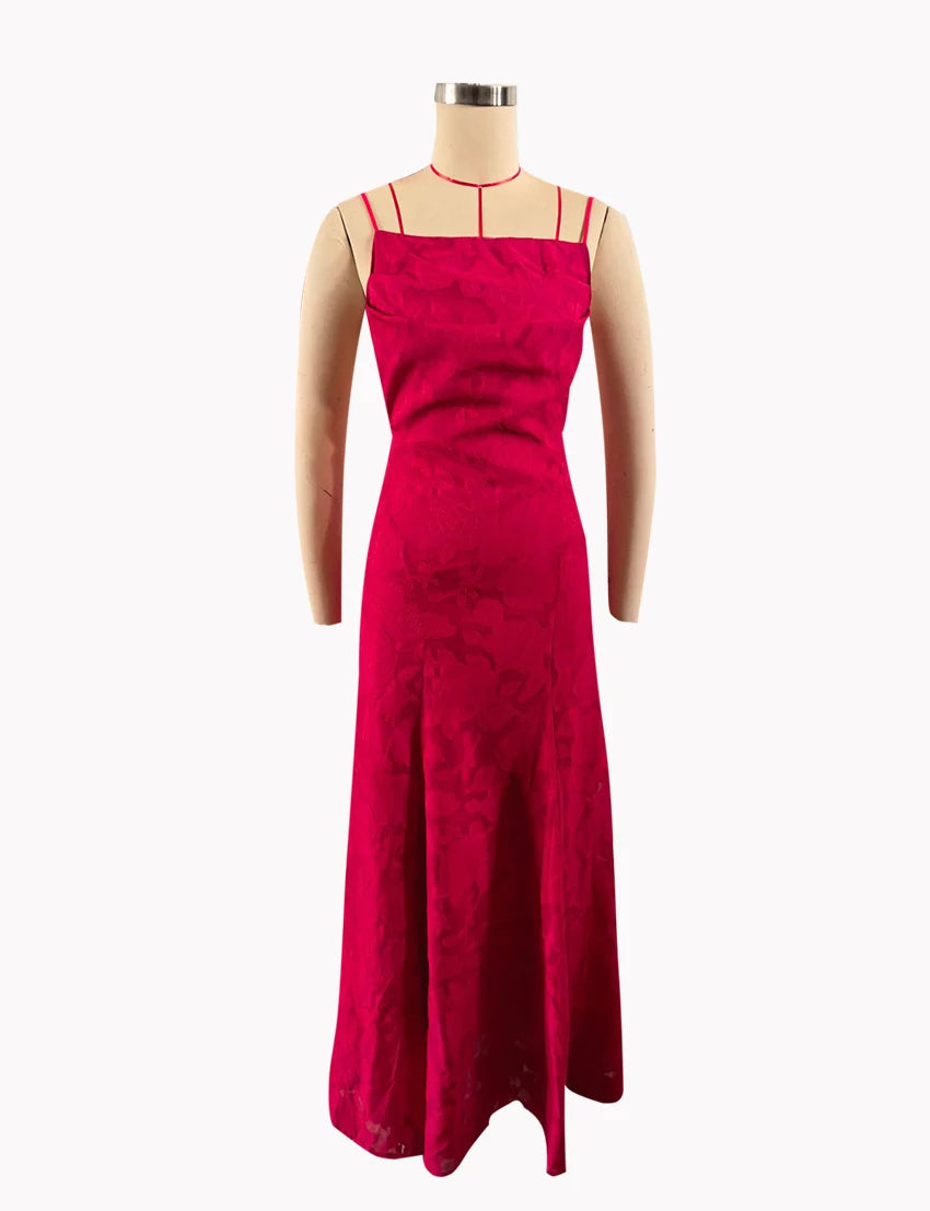 2026 Blumengesticktes Maxikleid für Damen, Sommerparty, Ballkleider, sexy rückenfreie Trägerkleider im französischen Stil, Abendkleid