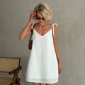 Ahagaga Fashion Damenkleider, einfarbig, Träger, Bandage, normal, lässig, V-Ausschnitt, ärmellos, Sommer-Camisole, locker, süß, weiblich, Vestido