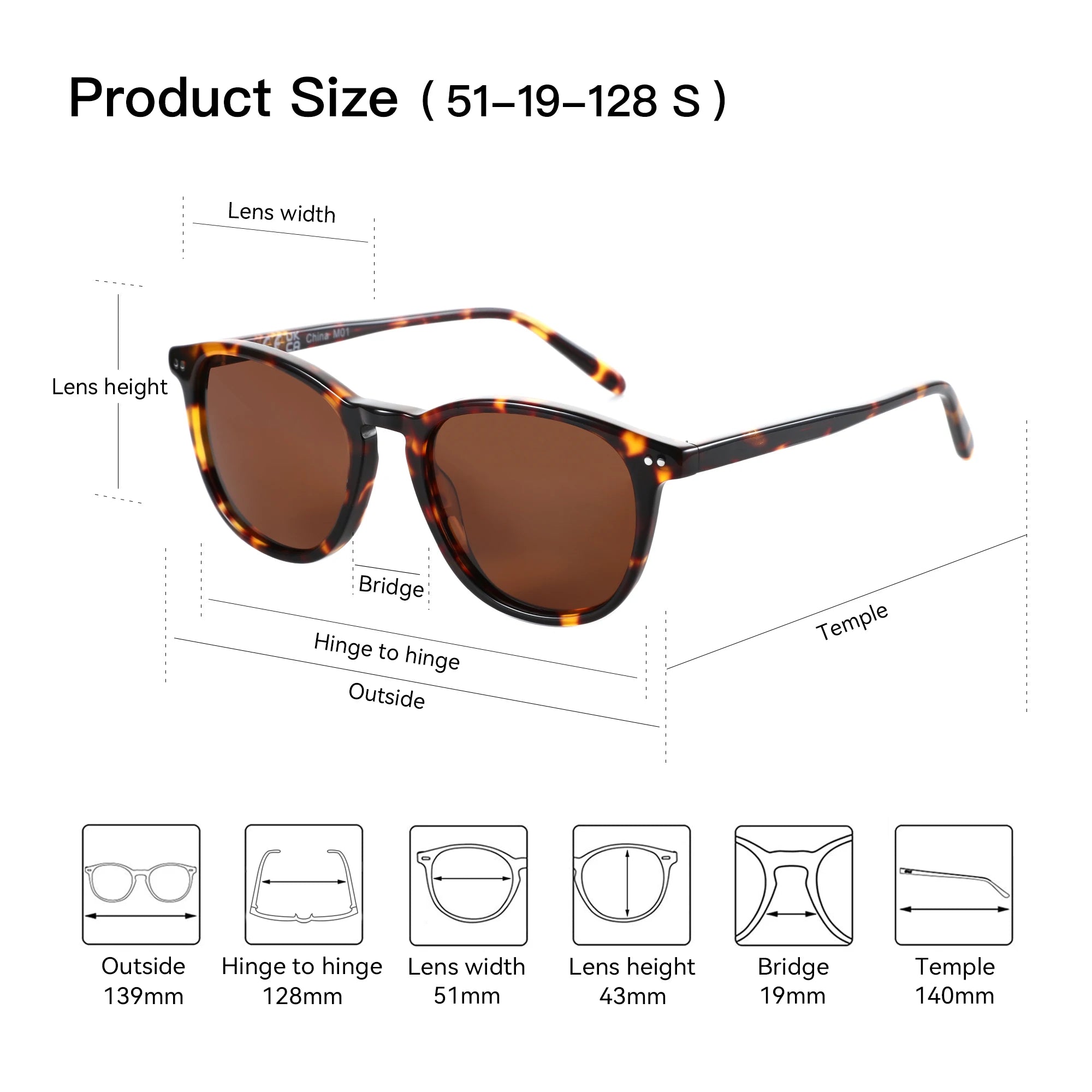 ZENOTTIC Neuheiten Runde polarisierte Sonnenbrillen Handgefertigte Acetat-Sonnenbrille mit Federscharnier, modische quadratische Brille für Herren und Damen