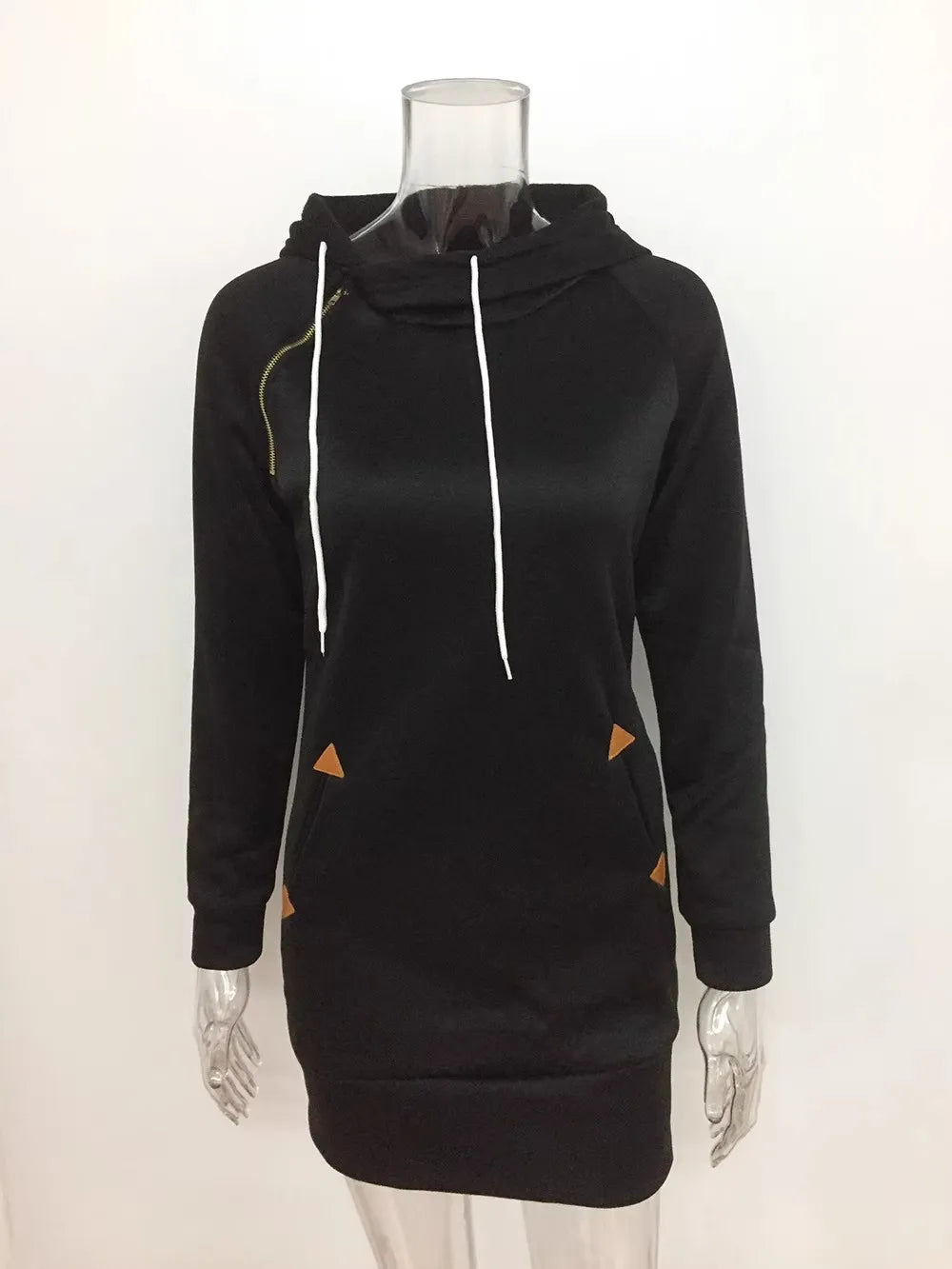 2024 Damen Damenbekleidung Kleider heiß verkaufter neuer Kapuzenpullover mit Reißverschluss, mittellanges Kapuzenkleid in 5 Farben und Größe 6 Kleid
