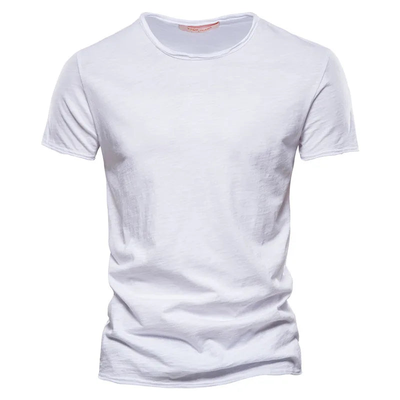 Brand Quality 100% Baumwolle Herren T-Shirt V-Ausschnitt Fashion Design Slim Fit Uni T-Shirts Herren Oberteile Kurzarm T-Shirt Für Herren