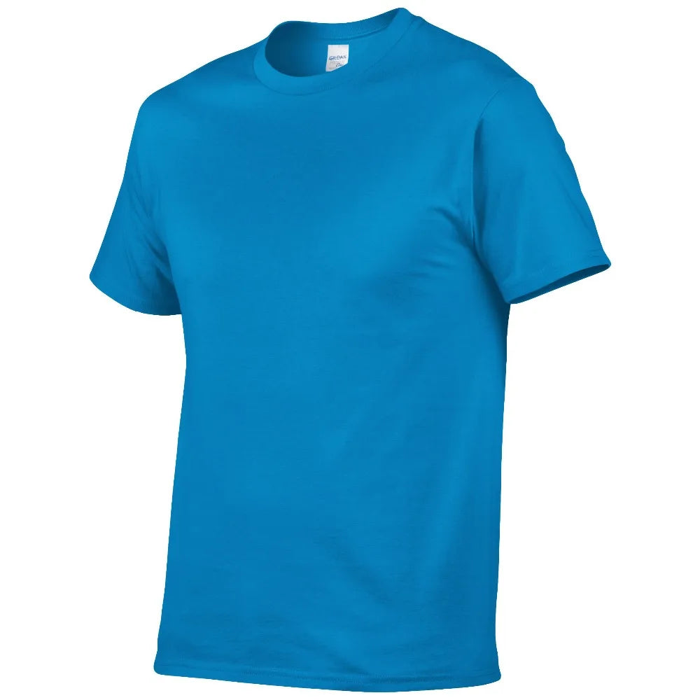 Sommer-Stil Hochwertiges 100% Baumwoll-T-Shirt Unifarben T-Shirt Herren Reinfarbige T-Shirts Marke Kurzarm T-Shirt Herrenbekleidung
