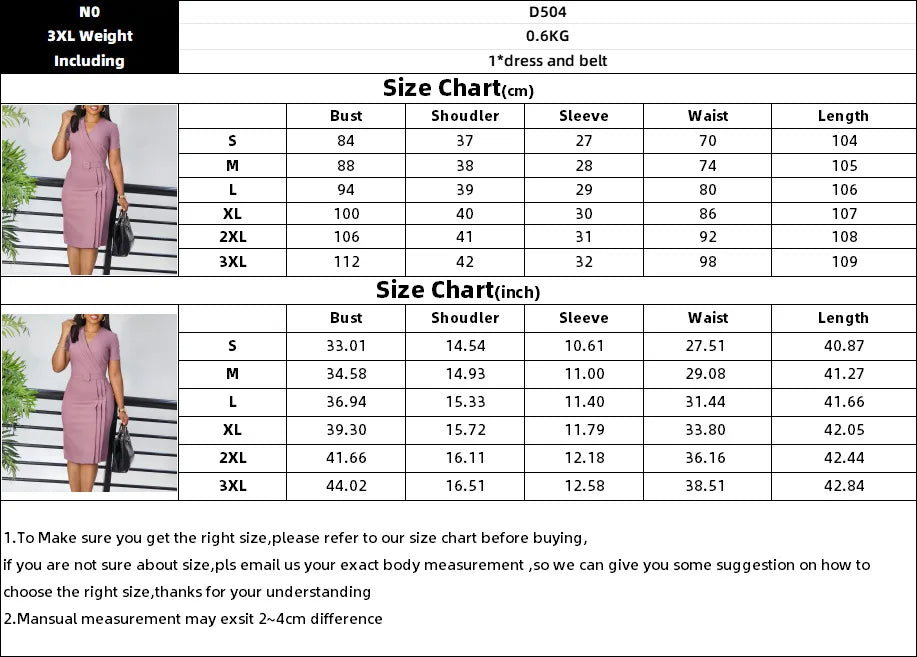 Summer New 2026 Women's Solid Color V-Neck Short Sleeve Dress Pencil Skirt Waist Tunle Material Fashionable Casual Maxi Dress