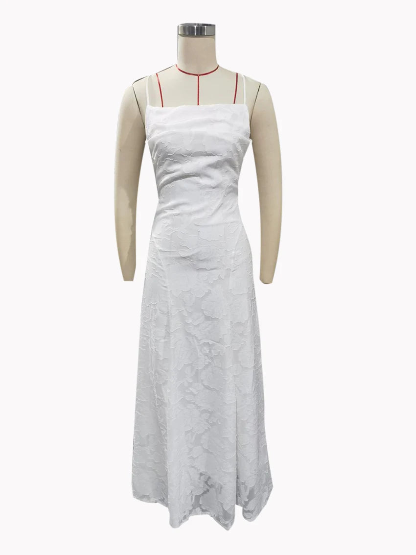2026 Blumengesticktes Maxikleid für Damen, Sommerparty, Ballkleider, sexy rückenfreie Trägerkleider im französischen Stil, Abendkleid