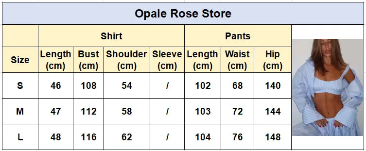 Women Low-rise Lantern Pants 3-piece Set Casual Striped Sleeveless Vest Long Sleeve Lapel Shirt Sets 2026 Lady Street Outfits