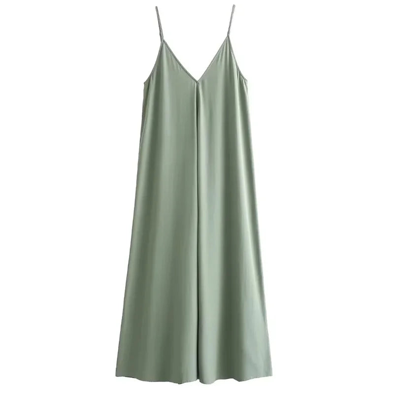 HXAO Slipkleid Damen 2024 Sommer Damen Loose Kleider Ärmellose dünne Träger Schwarze lange Kleider Rückenfreie Strandurlaubskleider