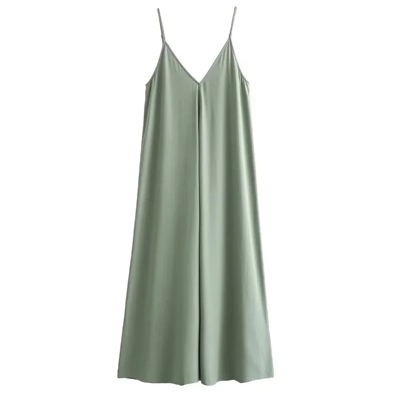 HXAO Slipkleid Damen 2024 Sommer Damen Loose Kleider Ärmellose dünne Träger Schwarze lange Kleider Rückenfreie Strandurlaubskleider