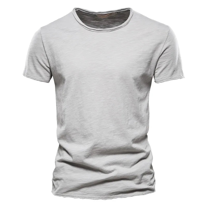 Brand Quality 100% Baumwolle Herren T-Shirt V-Ausschnitt Fashion Design Slim Fit Uni T-Shirts Herren Oberteile Kurzarm T-Shirt Für Herren