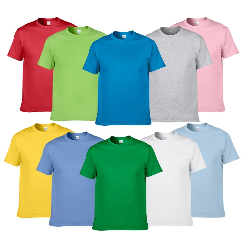 Sommer-Stil Hochwertiges 100% Baumwoll-T-Shirt Unifarben T-Shirt Herren Reinfarbige T-Shirts Marke Kurzarm T-Shirt Herrenbekleidung