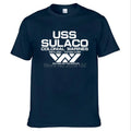 Fashion USCSS T-Shirt Alien USS Sulaco Colonial Marines Aliens Off World Kurzarm T-Shirt Herren Baumwolle Rundhals T-Shirts