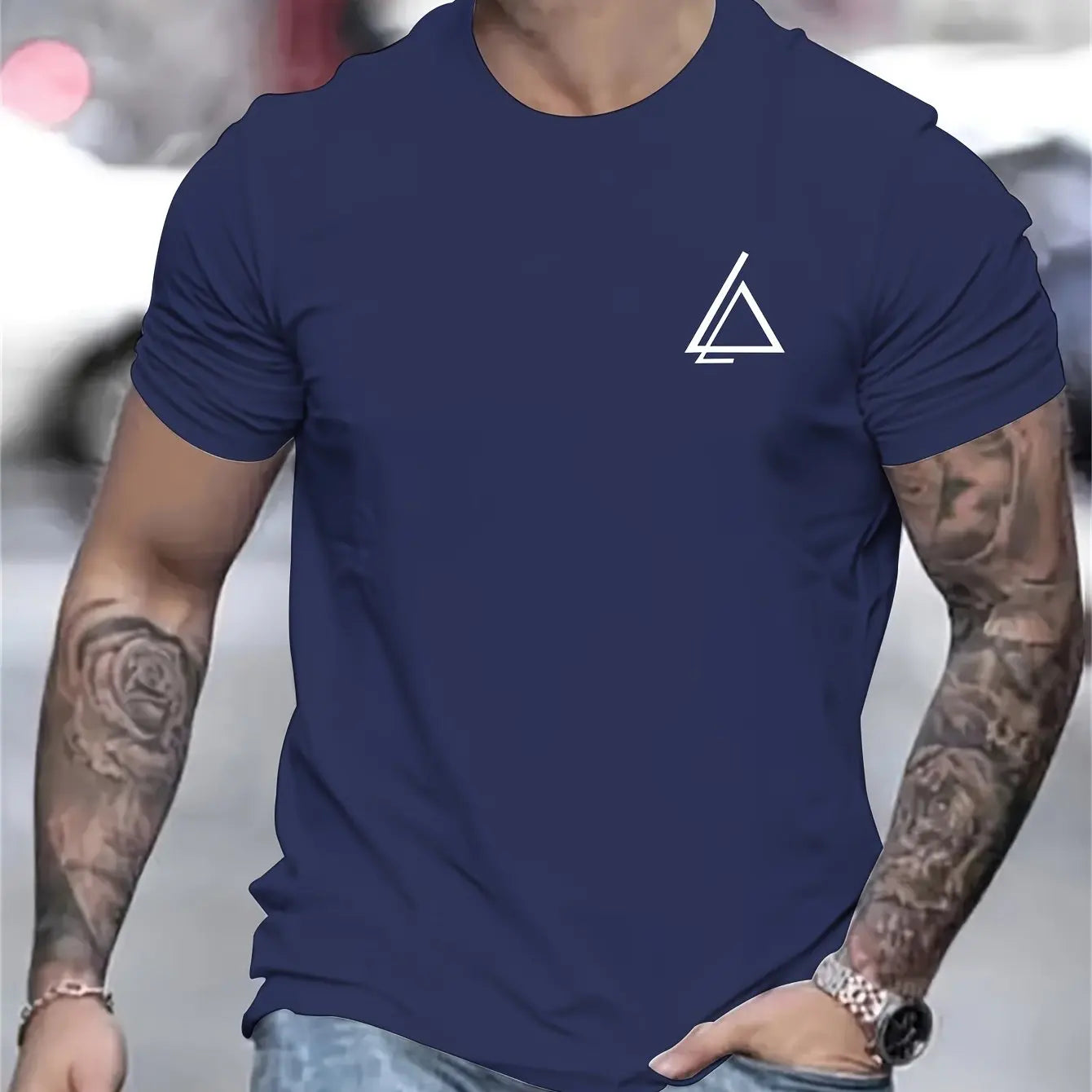 Herren Sommer 100 Baumwolle modisch lässig locker Übergröße trendiger Musterdruck Sport Rundhals Kurzarm T-Shirt Oberteil