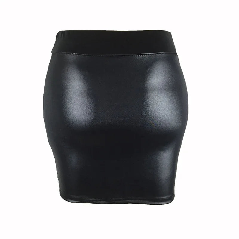Damen High-Waist Minirock Slim Fit Vintage Bodycon Hüft-Bleistiftrock Sexy Kunstleder Clubwear Bürokleidung für Damen