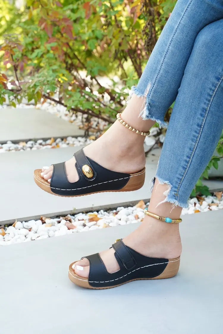 Damen-Sandalen Lässige Sommersandalen mit Absatz Schuhe Damen Plateau-Sandalen Indoor-Outdoor-Hausschuhe Sommer-Absatzschuhe
