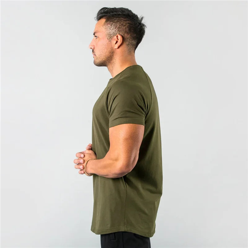 T-Shirt Herren Freizeit Kurzarm Muscle Jogger Bodybuilding T-Shirt Herren Gym Fitness Oberteile Tee Streetwear Slim Fit Sommer T-Shirt