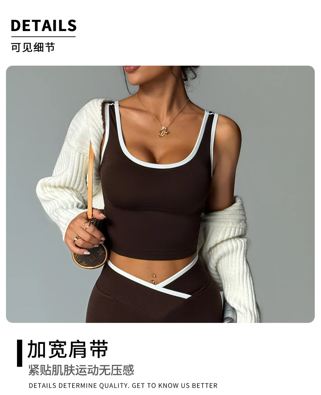 2 Piece Yoga Set Women Crossover V Waist Leggings Contrast Trim Sports Bra Gym Workout Matching Set Fitness Activewear Suit