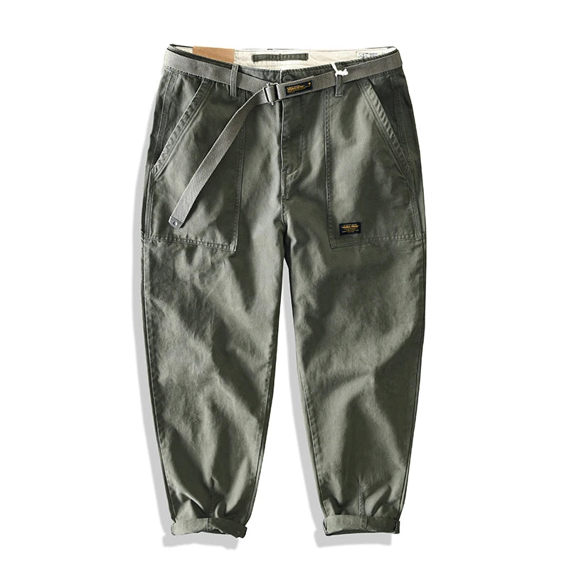Yu Wenle Amekaji Trendige vielseitige Arbeitskleidung-Hose Herren Amerikanische Retro-Hose Mode Cargo-Hose Mann Gerade lässige weite Hose