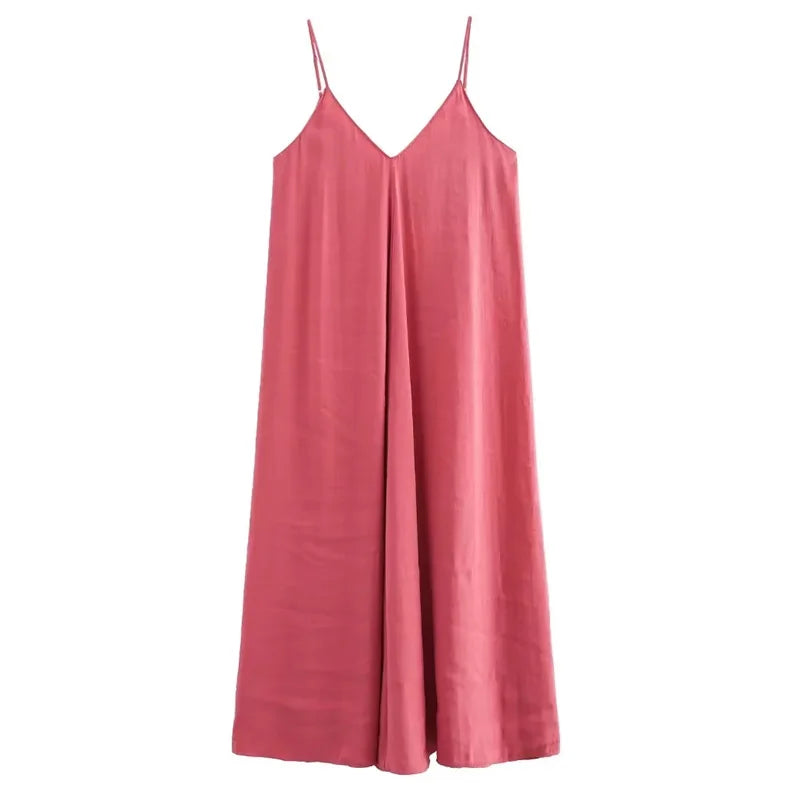 HXAO Slipkleid Damen 2024 Sommer Damen Loose Kleider Ärmellose dünne Träger Schwarze lange Kleider Rückenfreie Strandurlaubskleider
