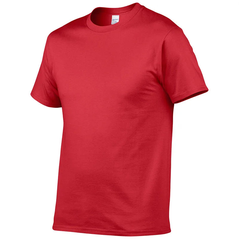 Sommer-Stil Hochwertiges 100% Baumwoll-T-Shirt Unifarben T-Shirt Herren Reinfarbige T-Shirts Marke Kurzarm T-Shirt Herrenbekleidung