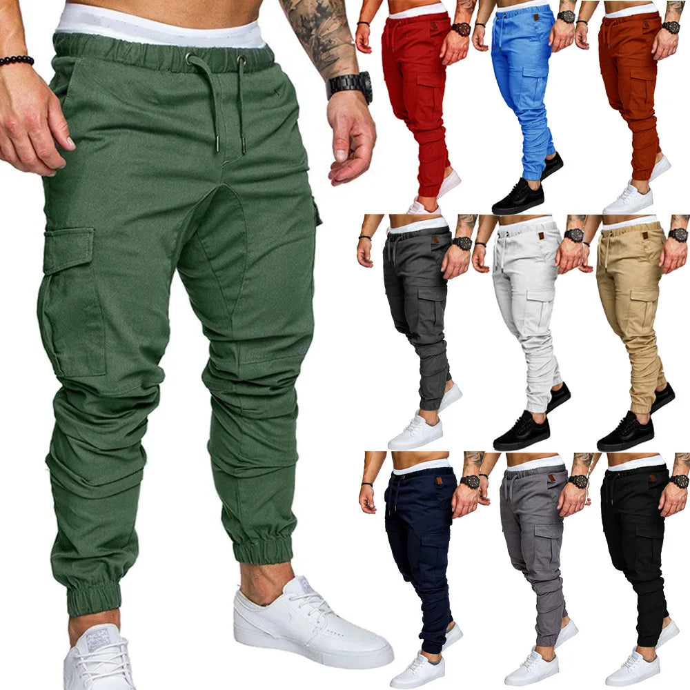 Herrenhosen, dünn, modisch, leger, Joggerhosen 2020, Streetwear Cargo Hosen, Herren Mehrfachtaschen Hosen, Fitness Gym Trainingshosen Herren