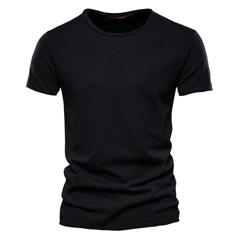 Brand Quality 100% Baumwolle Herren T-Shirt V-Ausschnitt Fashion Design Slim Fit Uni T-Shirts Herren Oberteile Kurzarm T-Shirt Für Herren