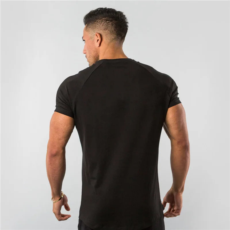 T-Shirt Herren Freizeit Kurzarm Muscle Jogger Bodybuilding T-Shirt Herren Gym Fitness Oberteile Tee Streetwear Slim Fit Sommer T-Shirt