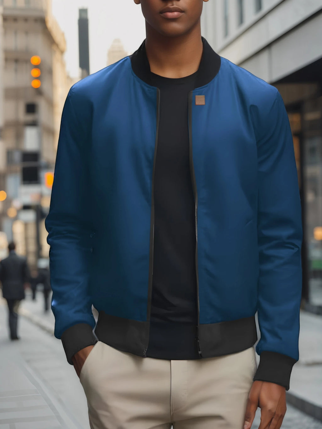 2024 Frühling und Herbst Neue Baseballkragen Kurze Locker Einfarbige Jacke Herren Business Casual Dünner Mantel Trend