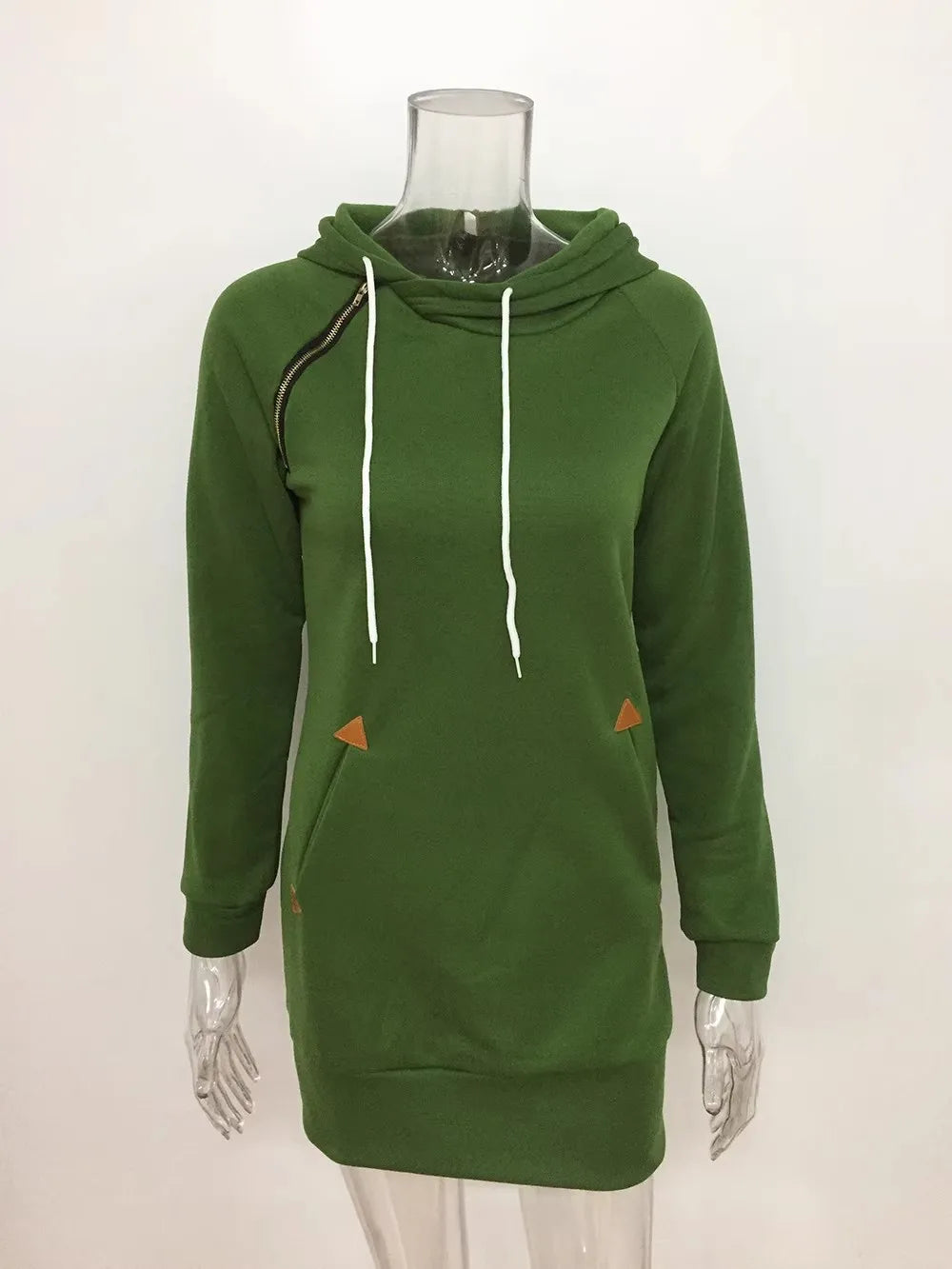 2024 Damen Damenbekleidung Kleider heiß verkaufter neuer Kapuzenpullover mit Reißverschluss, mittellanges Kapuzenkleid in 5 Farben und Größe 6 Kleid
