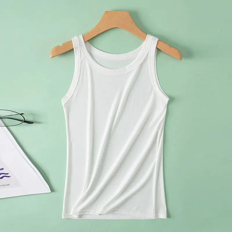 Damen Four Seasons einfarbige Weste Mode Joker junge Frau Threaded Camisole Übergröße Bottoming Weste