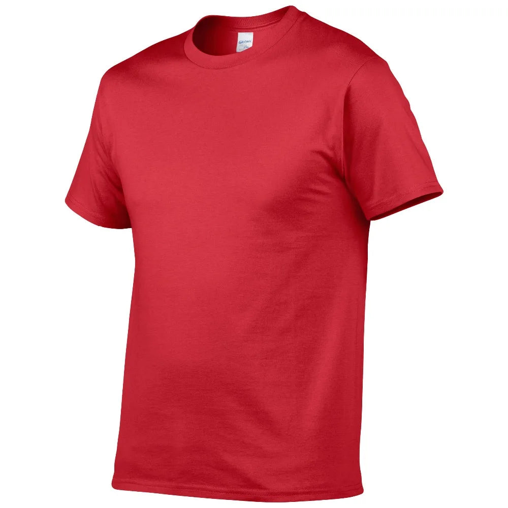 Sommer-Stil Hochwertiges 100% Baumwoll-T-Shirt Unifarben T-Shirt Herren Reinfarbige T-Shirts Marke Kurzarm T-Shirt Herrenbekleidung