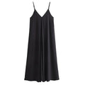 HXAO Slipkleid Damen 2024 Sommer Damen Loose Kleider Ärmellose dünne Träger Schwarze lange Kleider Rückenfreie Strandurlaubskleider