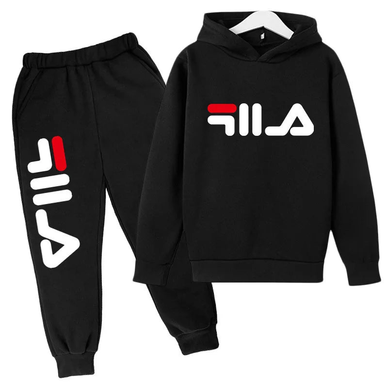 Kids Autumn Spring Trend Letter Print 2pcs Hoodie+Pants Tracksuits 2-13 Years Boys Girls Casual Outfits Children Clothes Sets