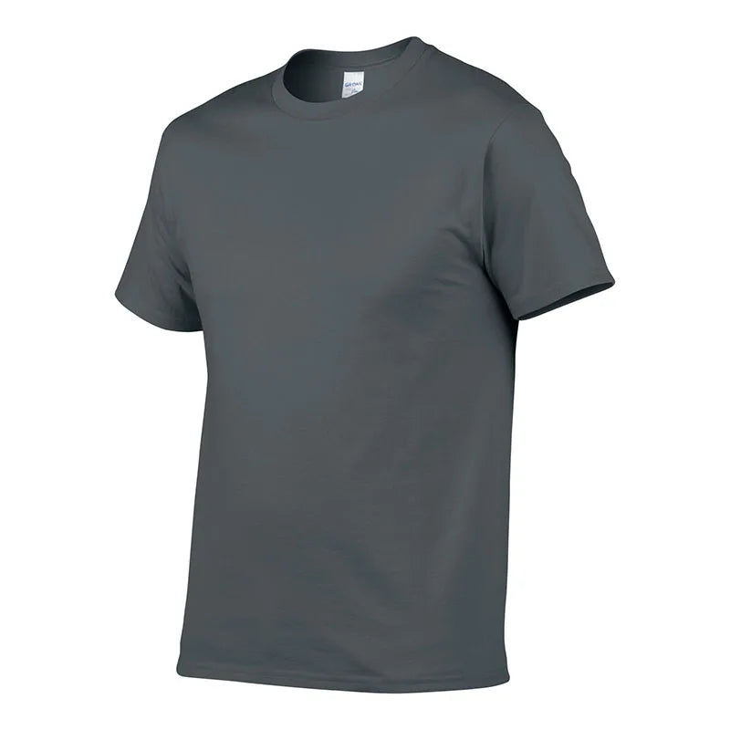 Sommer-Stil Hochwertiges 100% Baumwoll-T-Shirt Unifarben T-Shirt Herren Reinfarbige T-Shirts Marke Kurzarm T-Shirt Herrenbekleidung
