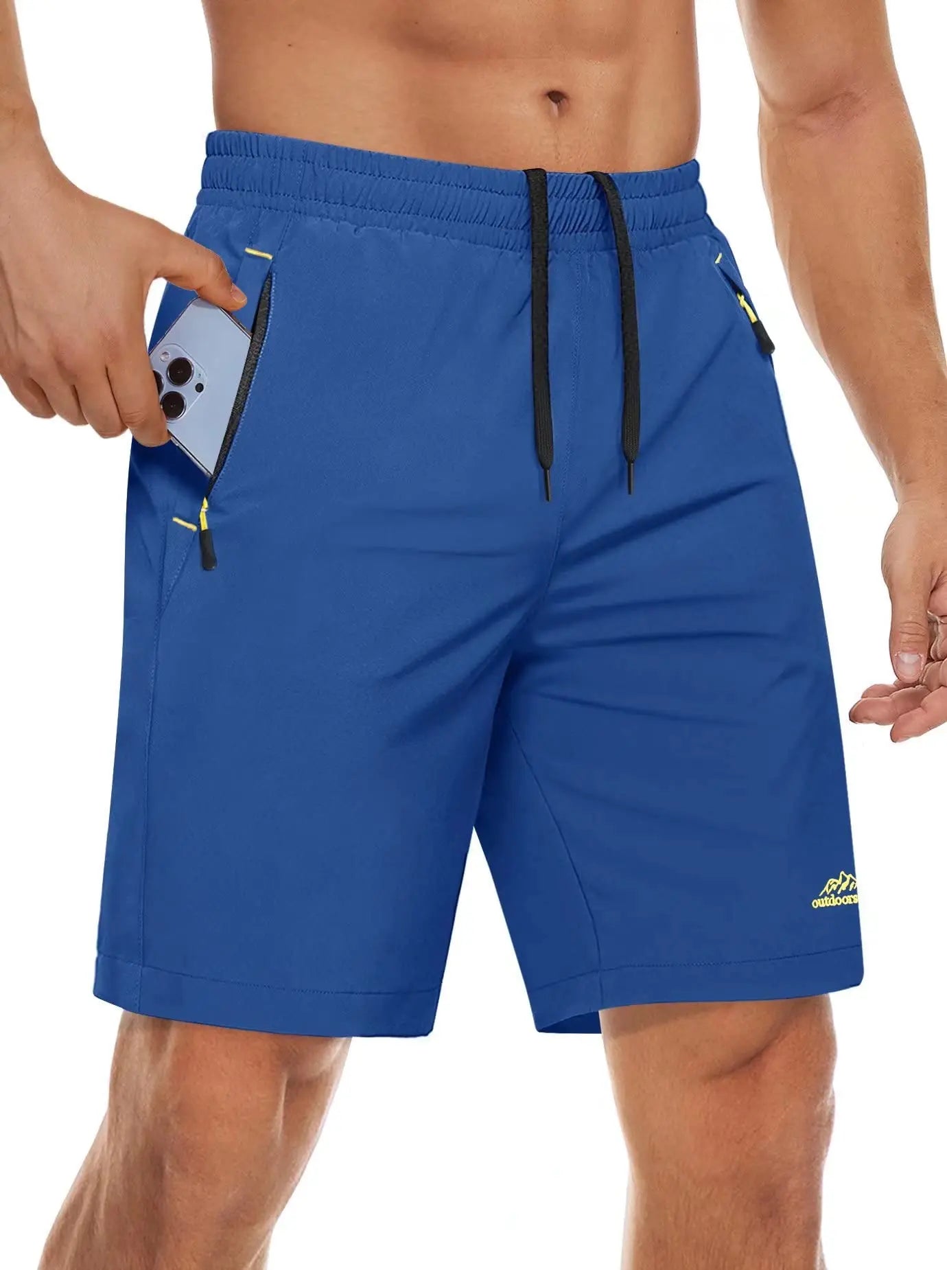 TACVASEN Quick Dry Sportshorts mit Reißverschlusstaschen Herren Sommer Laufshorts Fitnessstudio Training Workout Fitness Wandershorts