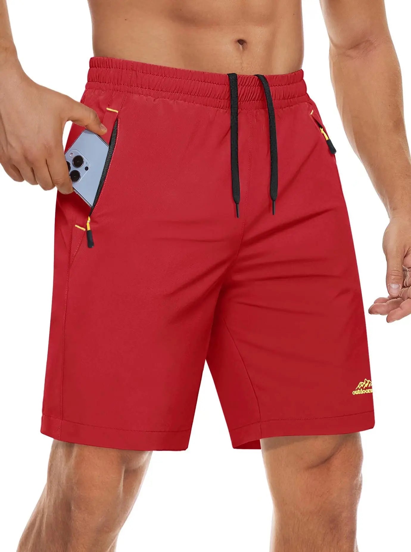 TACVASEN Quick Dry Sportshorts mit Reißverschlusstaschen Herren Sommer Laufshorts Fitnessstudio Training Workout Fitness Wandershorts