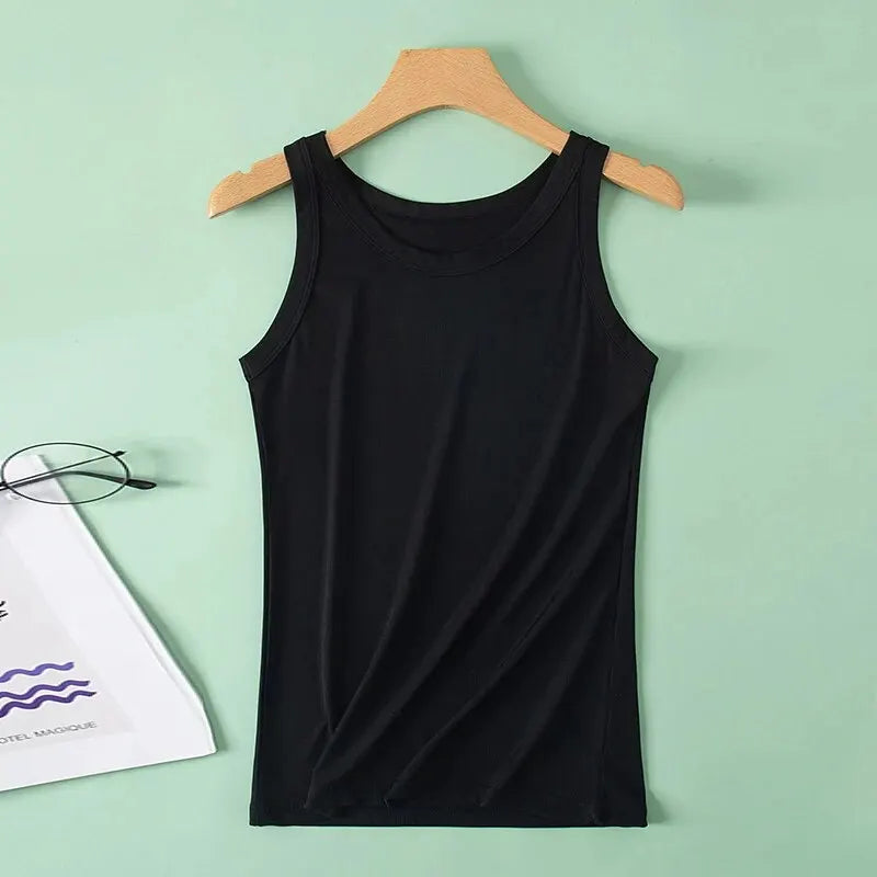Damen Four Seasons einfarbige Weste Mode Joker junge Frau Threaded Camisole Übergröße Bottoming Weste