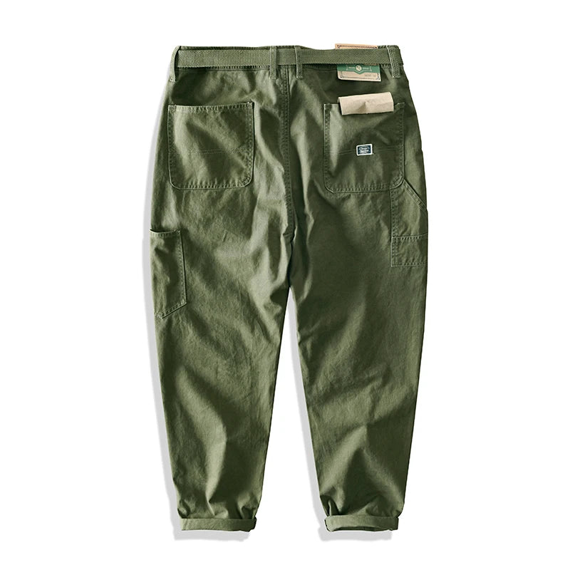 Yu Wenle Amekaji Trendige vielseitige Arbeitskleidung-Hose Herren Amerikanische Retro-Hose Mode Cargo-Hose Mann Gerade lässige weite Hose